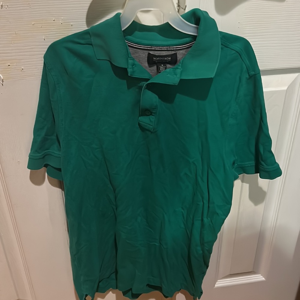Nordstrom Men’s Shop Men’s Green Short-Sleeve Polo Shirt S